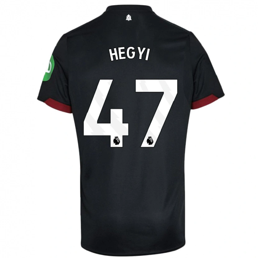 Danxen Niño Camiseta Krisztian Hegyi #47 Negro Blanco 2ª Equipación 2024/25 La Camisa