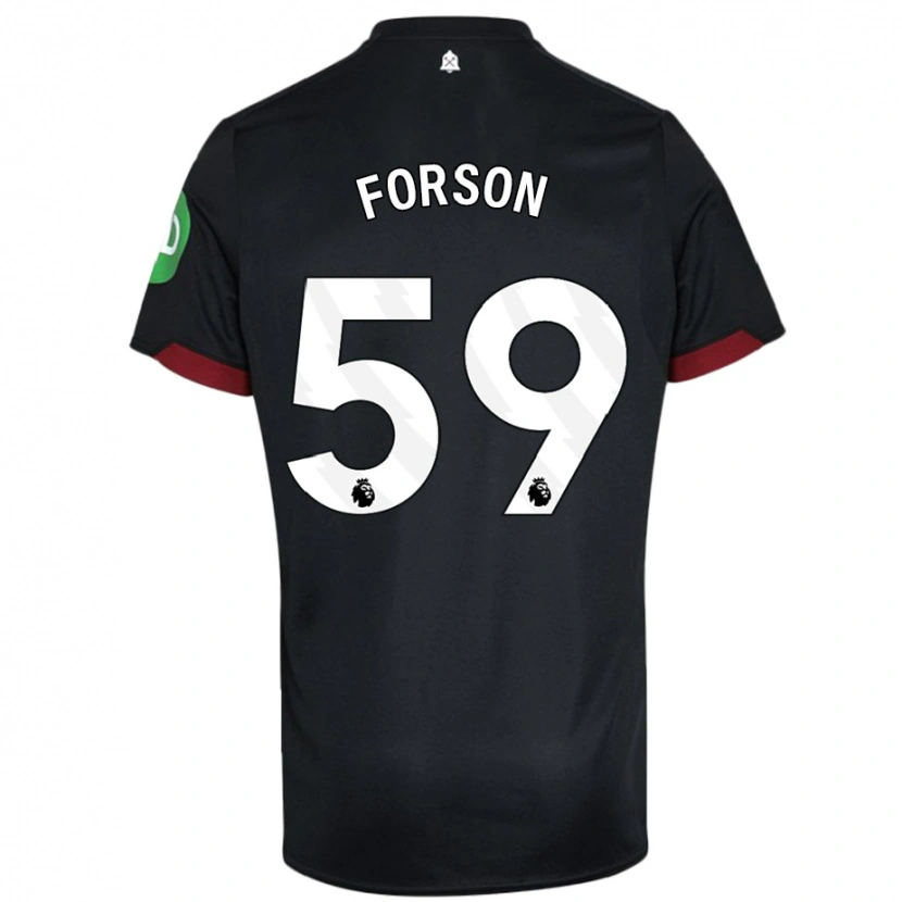 Danxen Niño Camiseta Keenan Forson #59 Negro Blanco 2ª Equipación 2024/25 La Camisa