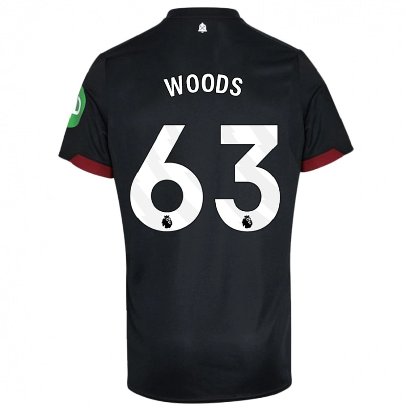 Danxen Niño Camiseta Archie Woods #63 Negro Blanco 2ª Equipación 2024/25 La Camisa