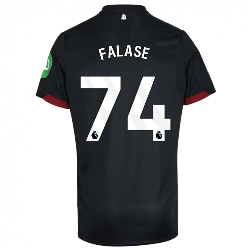 Danxen Niño Camiseta Asher Falase #74 Negro Blanco 2ª Equipación 2024/25 La Camisa