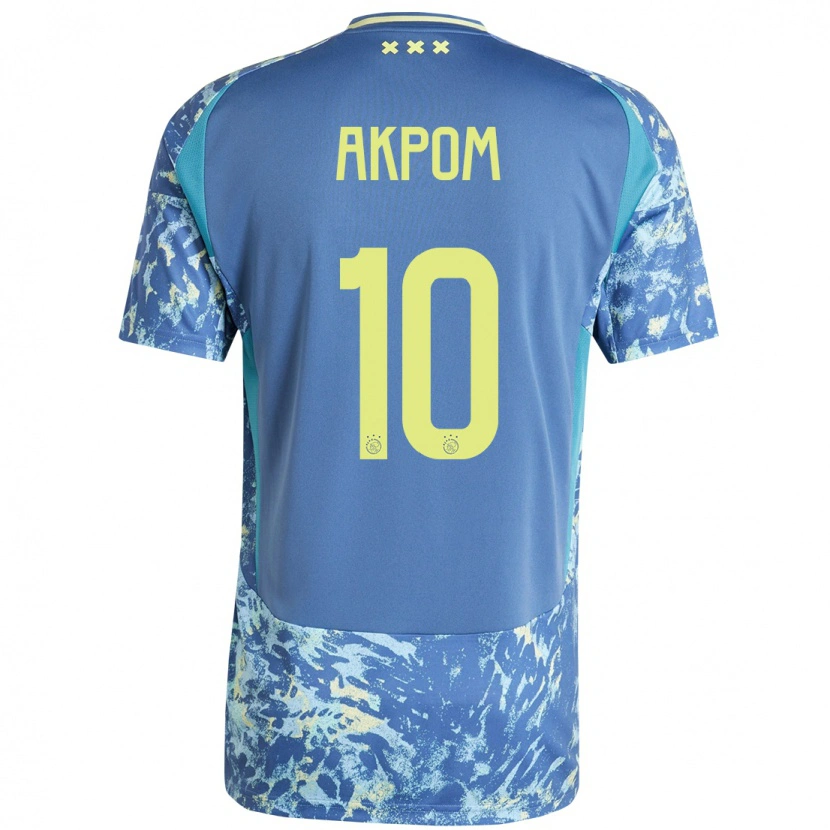 Danxen Niño Camiseta Chuba Akpom #10 Gris Azul Amarillo 2ª Equipación 2024/25 La Camisa