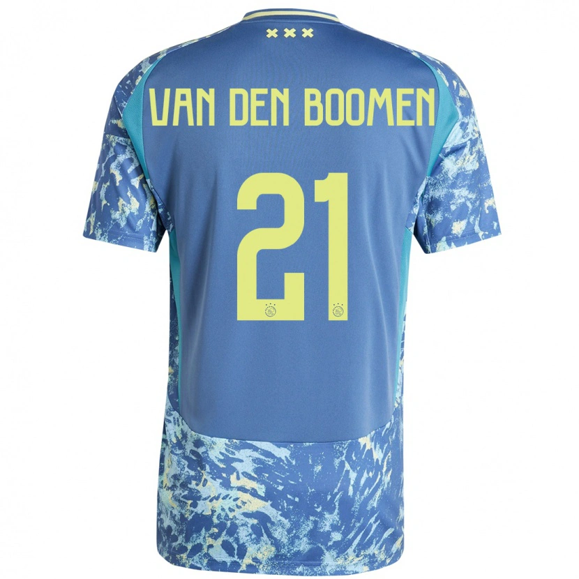 Danxen Niño Camiseta Branco Van Den Boomen #21 Gris Azul Amarillo 2ª Equipación 2024/25 La Camisa