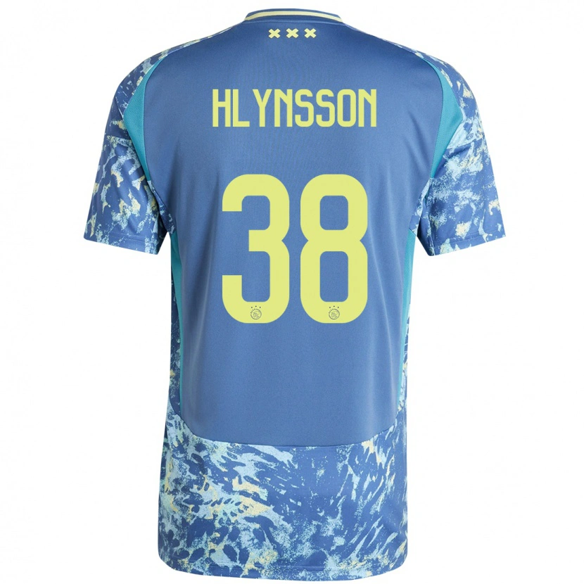 Danxen Niño Camiseta Kristian Hlynsson #38 Gris Azul Amarillo 2ª Equipación 2024/25 La Camisa