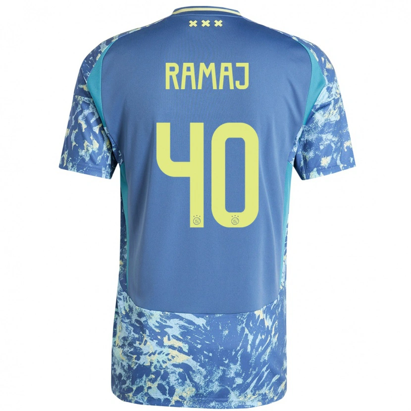 Danxen Niño Camiseta Diant Ramaj #40 Gris Azul Amarillo 2ª Equipación 2024/25 La Camisa