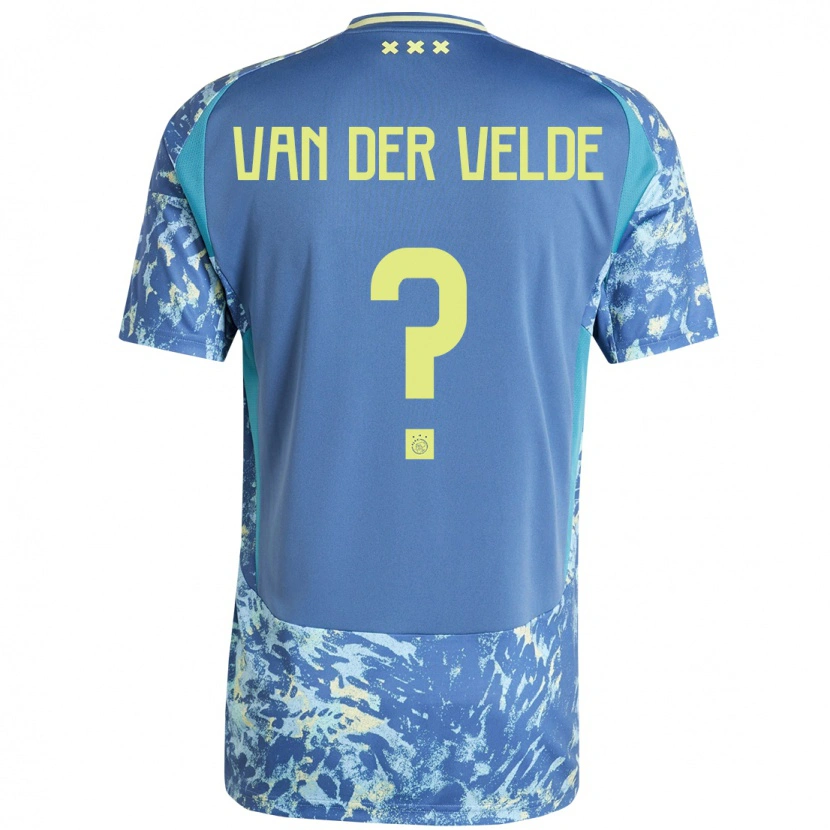 Danxen Niño Camiseta Valentijn Van Der Velde #0 Gris Azul Amarillo 2ª Equipación 2024/25 La Camisa