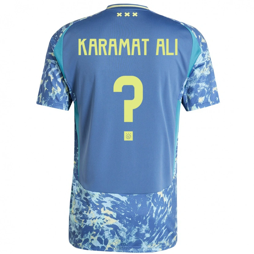 Danxen Niño Camiseta Yaïr Karamat Ali #0 Gris Azul Amarillo 2ª Equipación 2024/25 La Camisa