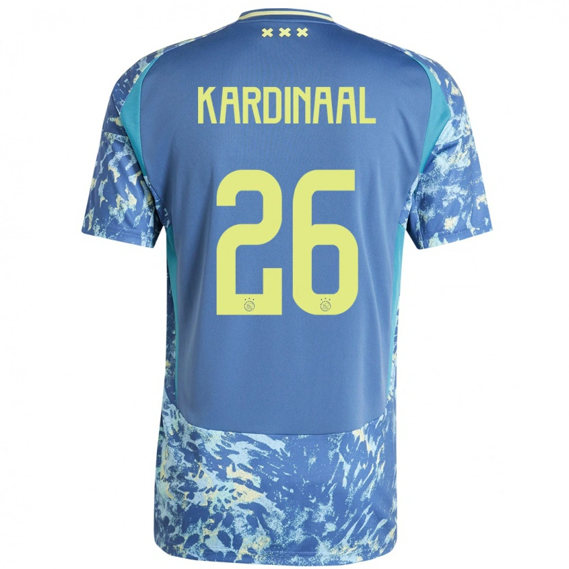 Danxen Niño Camiseta Isa Kardinaal #26 Gris Azul Amarillo 2ª Equipación 2024/25 La Camisa