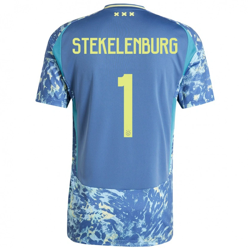 Danxen Niño Camiseta Maarten Stekelenburg #1 Gris Azul Amarillo 2ª Equipación 2024/25 La Camisa