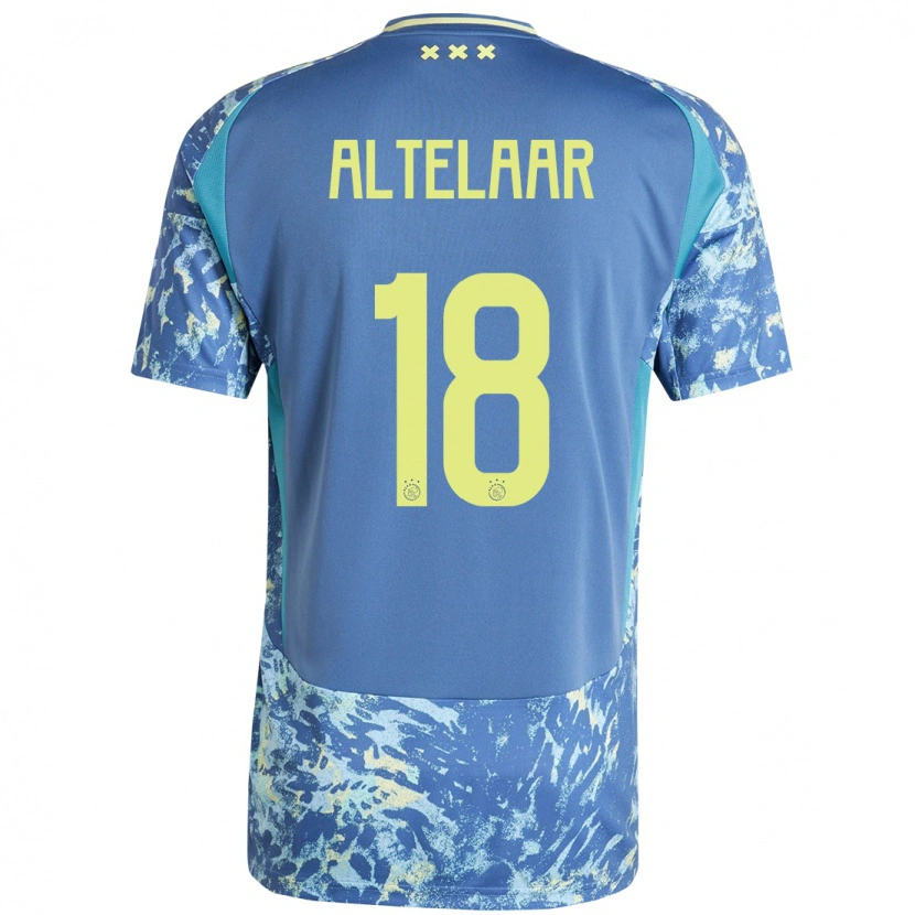 Danxen Niño Camiseta Jamie Altelaar #18 Gris Azul Amarillo 2ª Equipación 2024/25 La Camisa