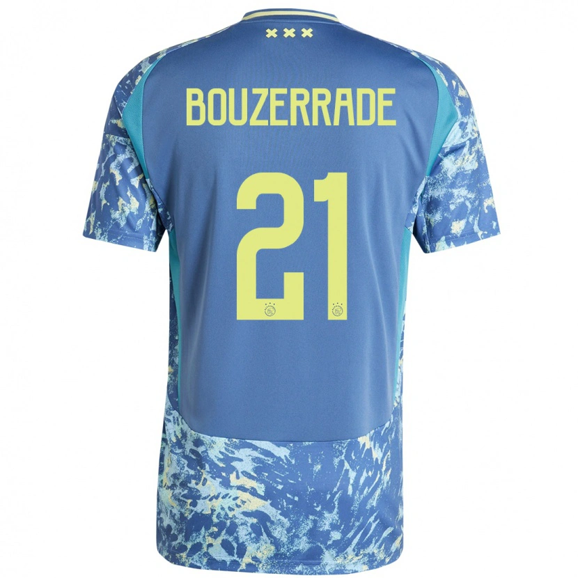 Danxen Niño Camiseta Zaina Bouzerrade #21 Gris Azul Amarillo 2ª Equipación 2024/25 La Camisa