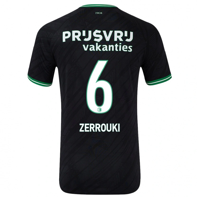 Danxen Niño Camiseta Ramiz Zerrouki #6 Negro Verde 2ª Equipación 2024/25 La Camisa