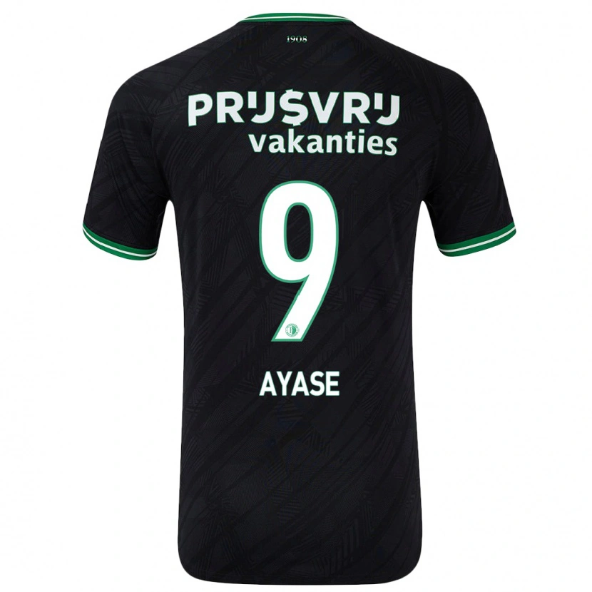 Danxen Niño Camiseta Ayase Ueda #9 Negro Verde 2ª Equipación 2024/25 La Camisa