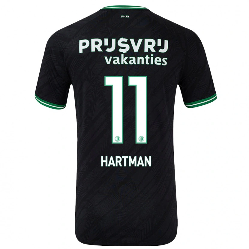 Danxen Niño Camiseta Quilindschy Hartman #11 Negro Verde 2ª Equipación 2024/25 La Camisa