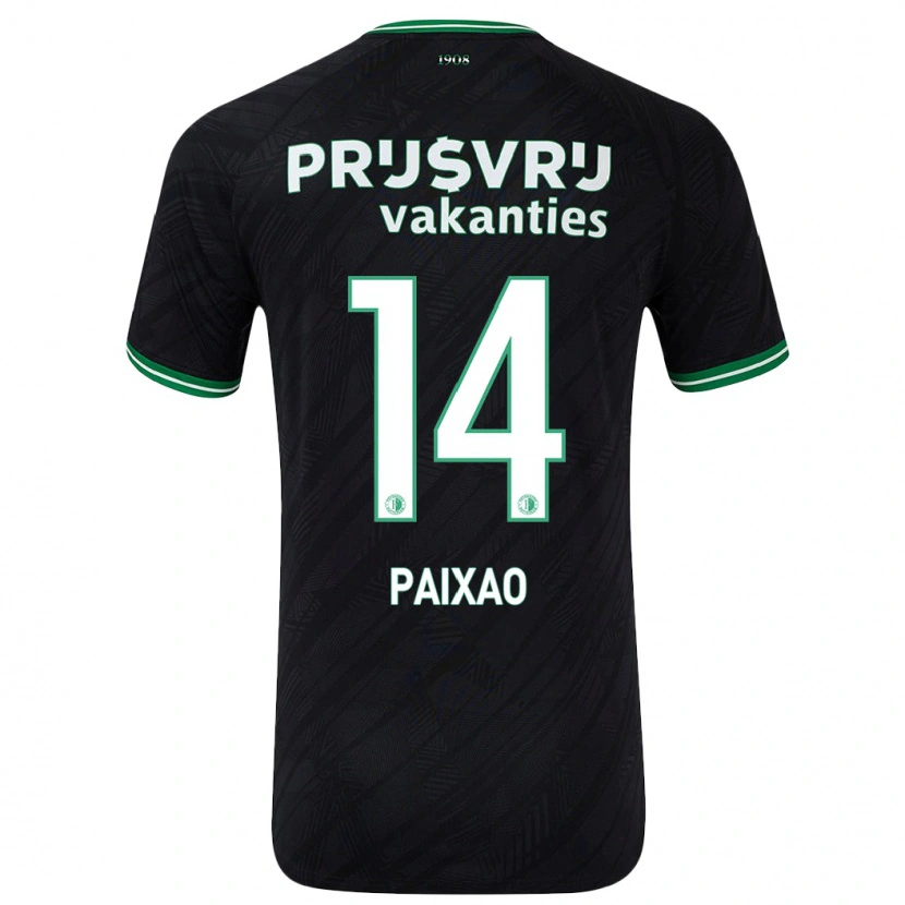 Danxen Niño Camiseta Igor Paixão #14 Negro Verde 2ª Equipación 2024/25 La Camisa