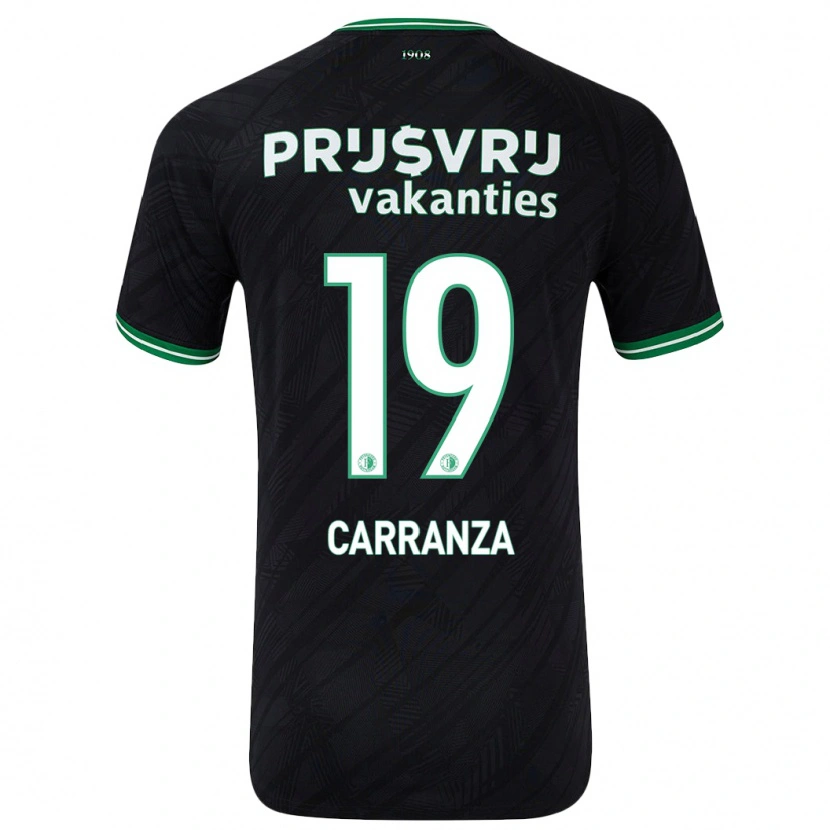 Danxen Niño Camiseta Julián Carranza #19 Negro Verde 2ª Equipación 2024/25 La Camisa