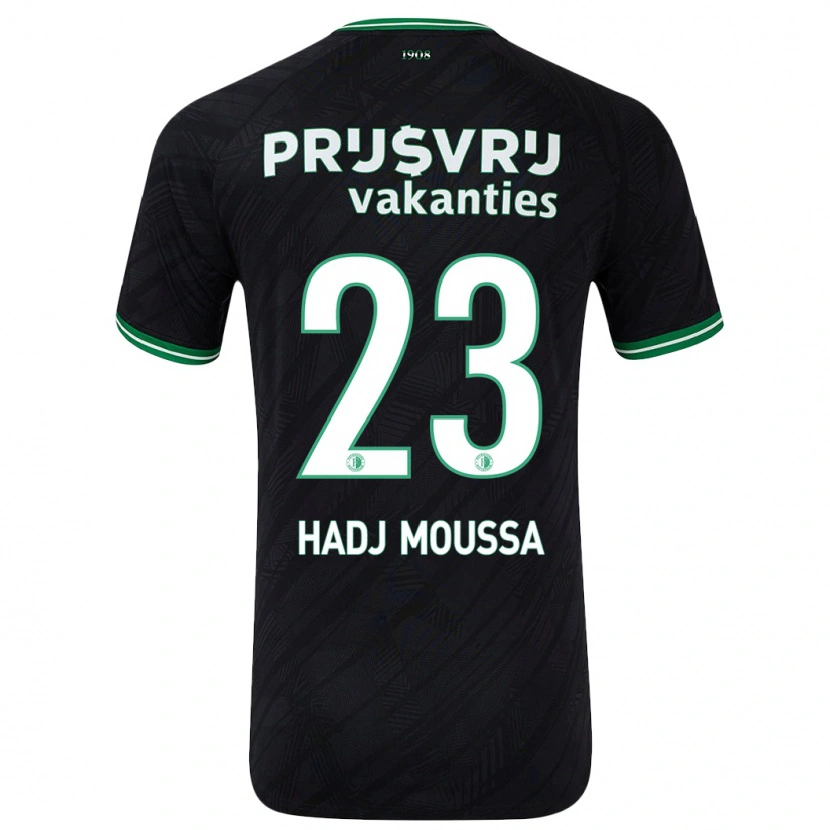 Danxen Niño Camiseta Anis Hadj Moussa #23 Negro Verde 2ª Equipación 2024/25 La Camisa