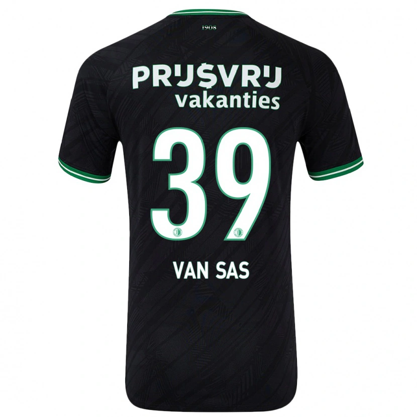 Danxen Niño Camiseta Mikki Van Sas #39 Negro Verde 2ª Equipación 2024/25 La Camisa