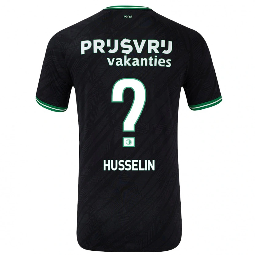 Danxen Niño Camiseta Matéo Husselin #0 Negro Verde 2ª Equipación 2024/25 La Camisa