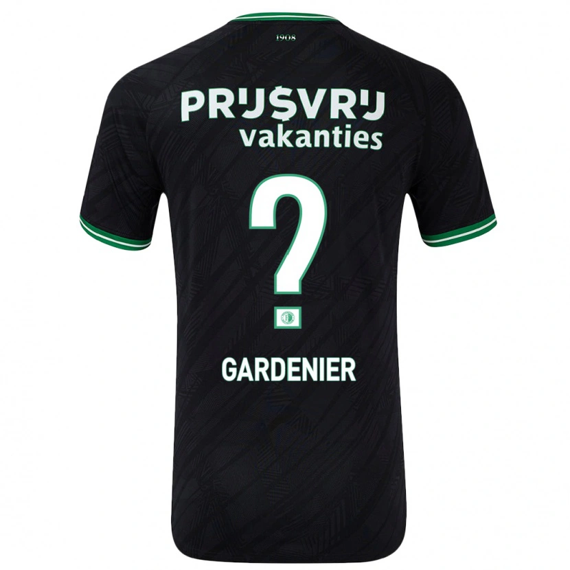 Danxen Niño Camiseta Lucas Gardenier #0 Negro Verde 2ª Equipación 2024/25 La Camisa