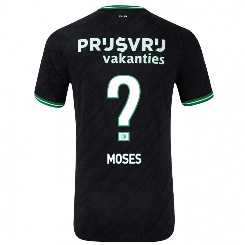 Danxen Niño Camiseta Troy Moses #0 Negro Verde 2ª Equipación 2024/25 La Camisa