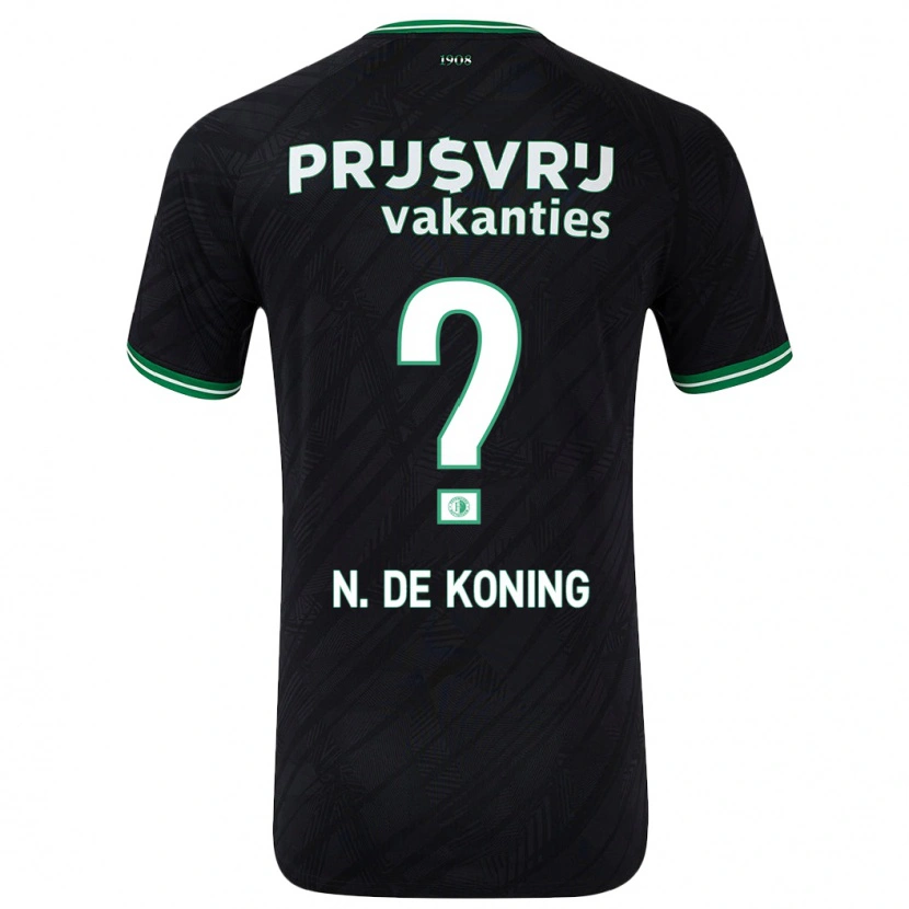 Danxen Niño Camiseta Nick De Koning #0 Negro Verde 2ª Equipación 2024/25 La Camisa