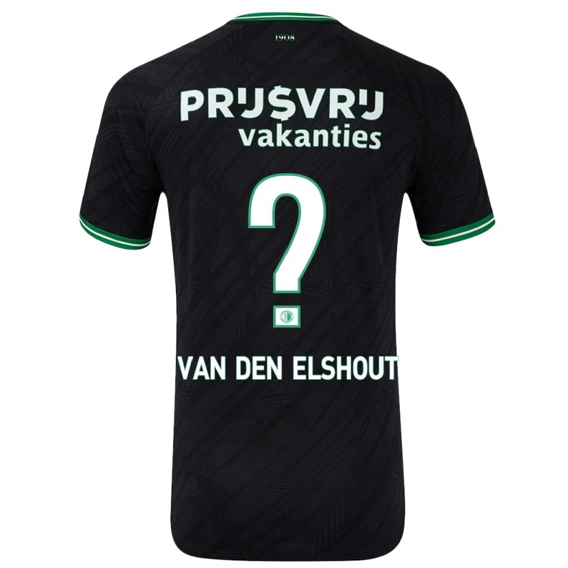 Danxen Niño Camiseta Tobias Van Den Elshout #0 Negro Verde 2ª Equipación 2024/25 La Camisa