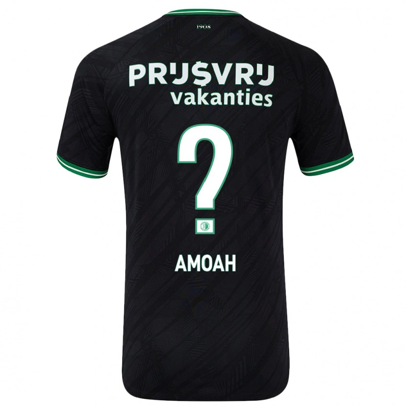 Danxen Niño Camiseta Matthew Amoah #0 Negro Verde 2ª Equipación 2024/25 La Camisa