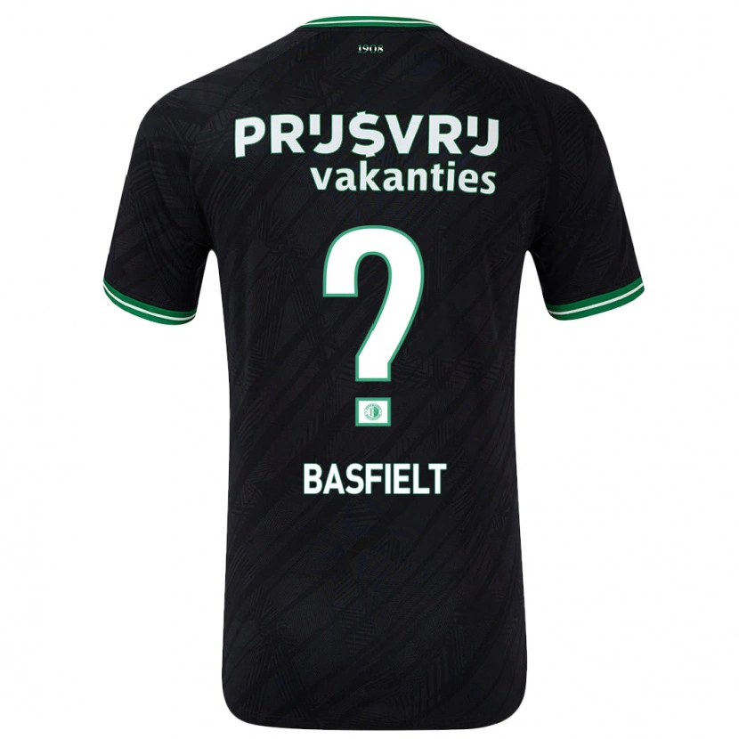 Danxen Niño Camiseta Jessy Basfielt #0 Negro Verde 2ª Equipación 2024/25 La Camisa