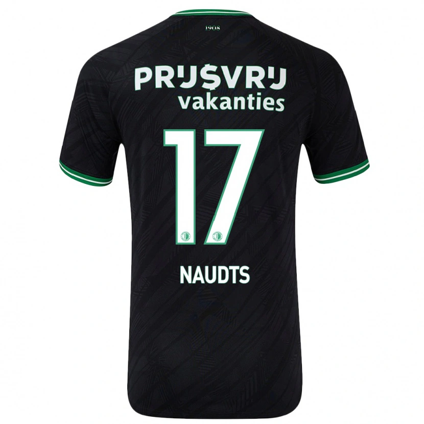 Danxen Niño Camiseta Jamir Naudts #17 Negro Verde 2ª Equipación 2024/25 La Camisa