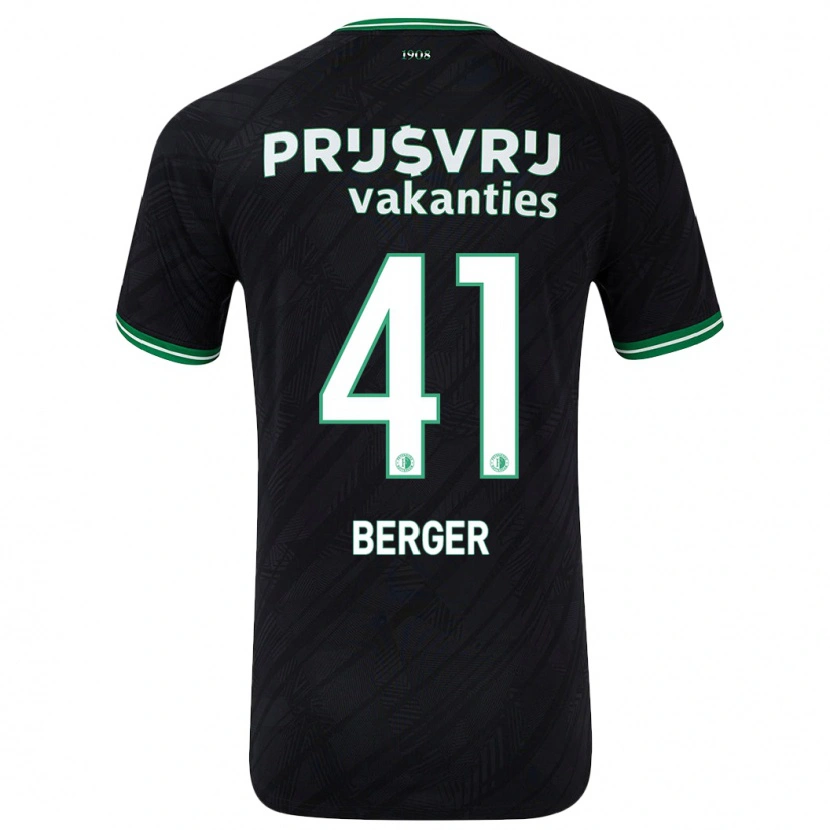 Danxen Niño Camiseta Mannou Berger #41 Negro Verde 2ª Equipación 2024/25 La Camisa