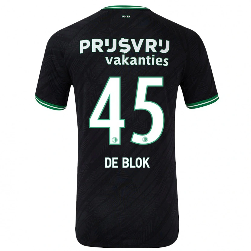 Danxen Niño Camiseta Lars De Blok #45 Negro Verde 2ª Equipación 2024/25 La Camisa