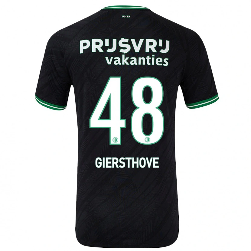 Danxen Niño Camiseta Djomar Giersthove #48 Negro Verde 2ª Equipación 2024/25 La Camisa