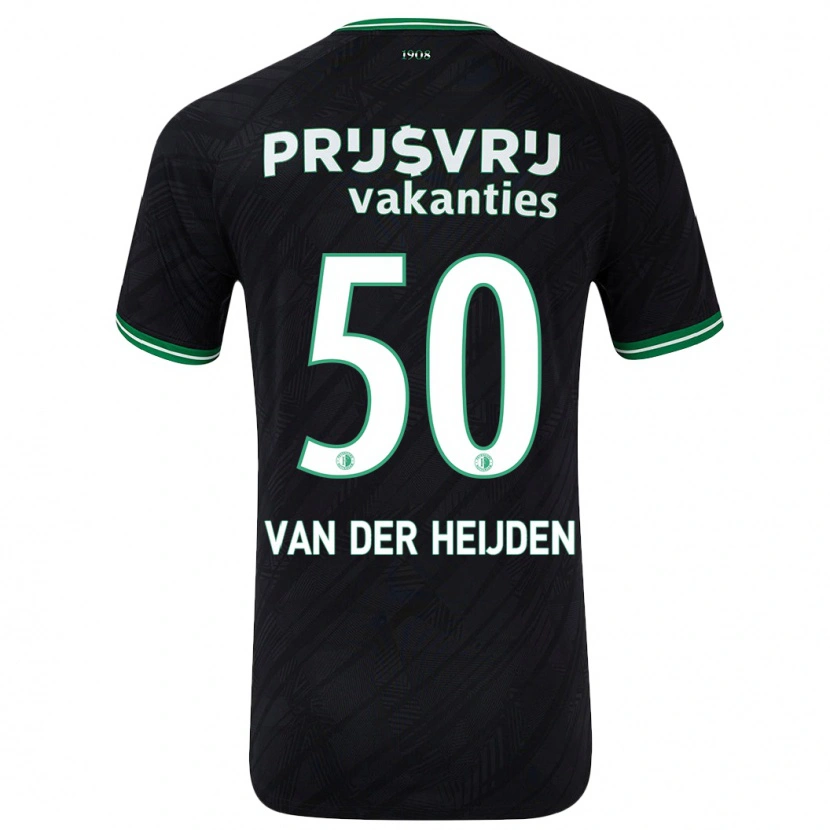 Danxen Niño Camiseta Délano Van Der Heijden #50 Negro Verde 2ª Equipación 2024/25 La Camisa