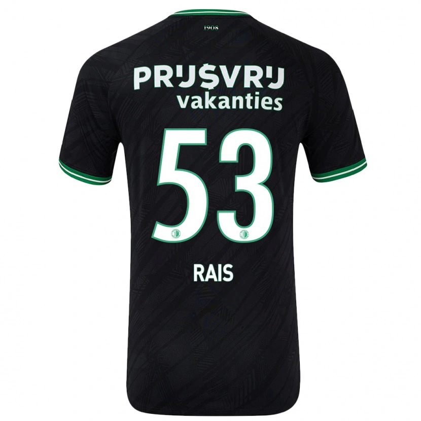 Danxen Niño Camiseta Amir Rais #53 Negro Verde 2ª Equipación 2024/25 La Camisa