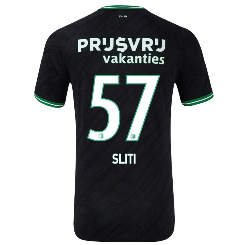 Danxen Niño Camiseta Aymen Sliti #57 Negro Verde 2ª Equipación 2024/25 La Camisa