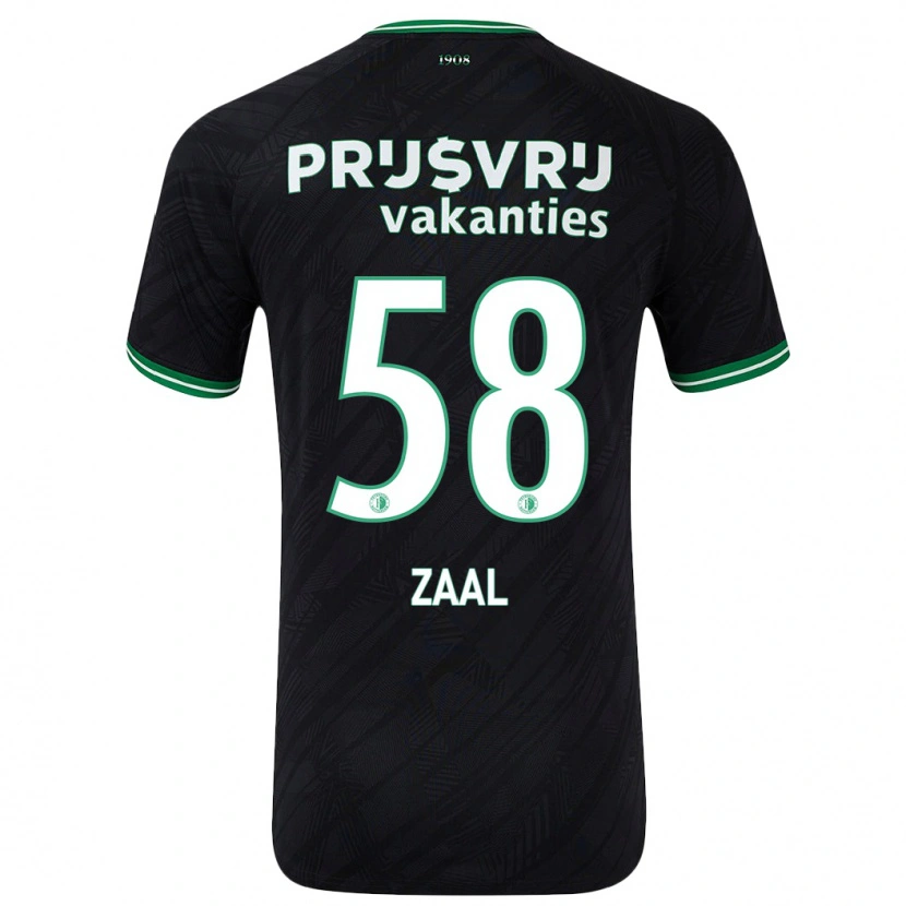 Danxen Niño Camiseta Timo Zaal #58 Negro Verde 2ª Equipación 2024/25 La Camisa