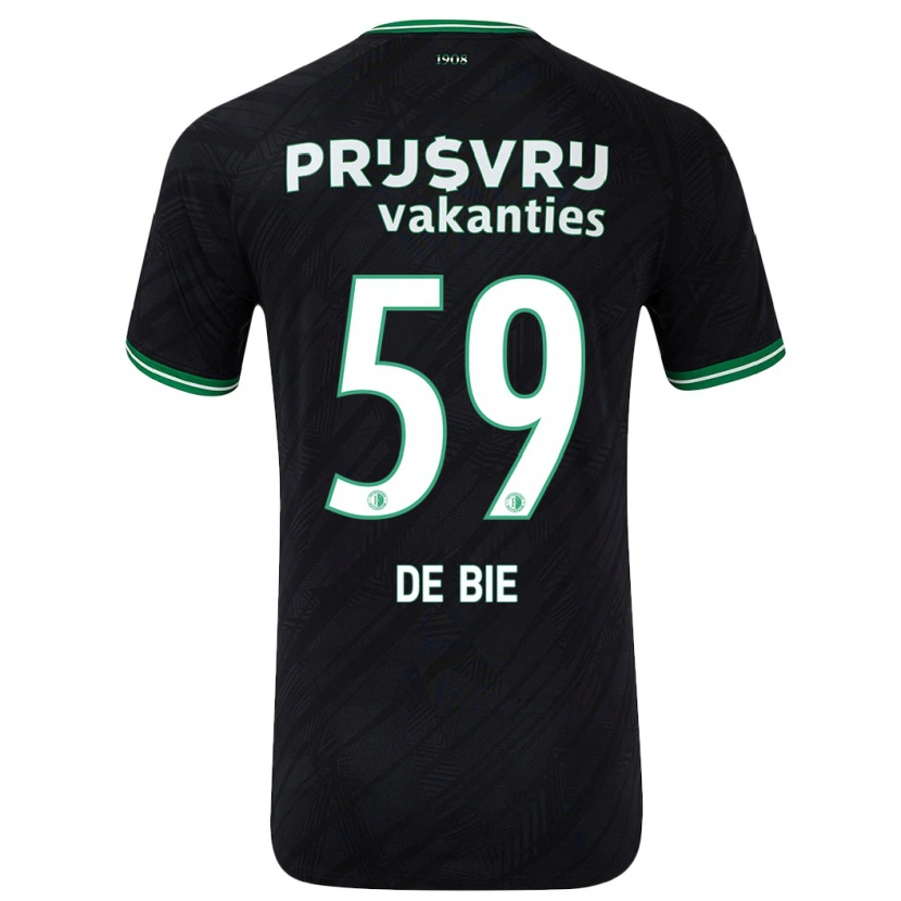 Danxen Niño Camiseta Joey De Bie #59 Negro Verde 2ª Equipación 2024/25 La Camisa