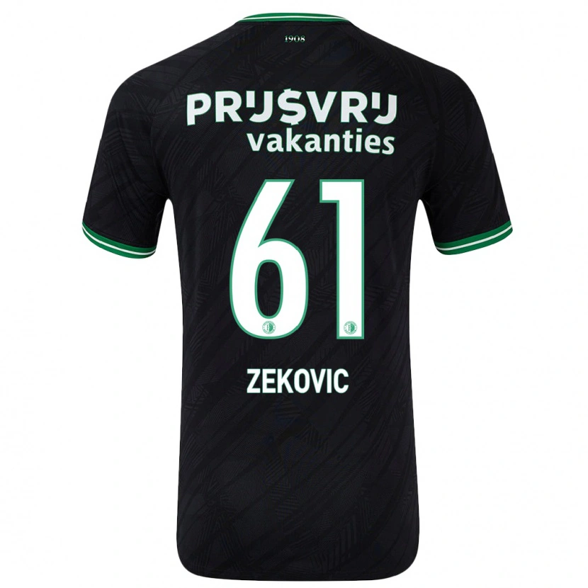 Danxen Niño Camiseta Aleks Zekovic #61 Negro Verde 2ª Equipación 2024/25 La Camisa