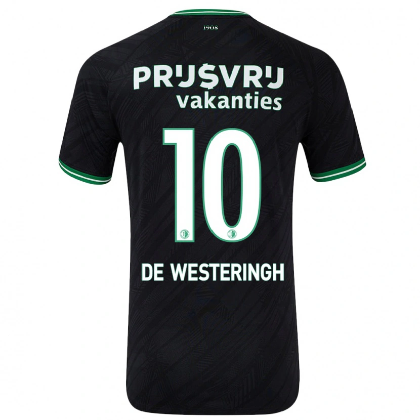 Danxen Niño Camiseta Kirsten Van De Westeringh #10 Negro Verde 2ª Equipación 2024/25 La Camisa