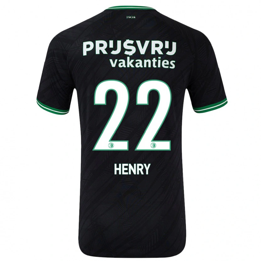 Danxen Niño Camiseta Ziva Henry #22 Negro Verde 2ª Equipación 2024/25 La Camisa