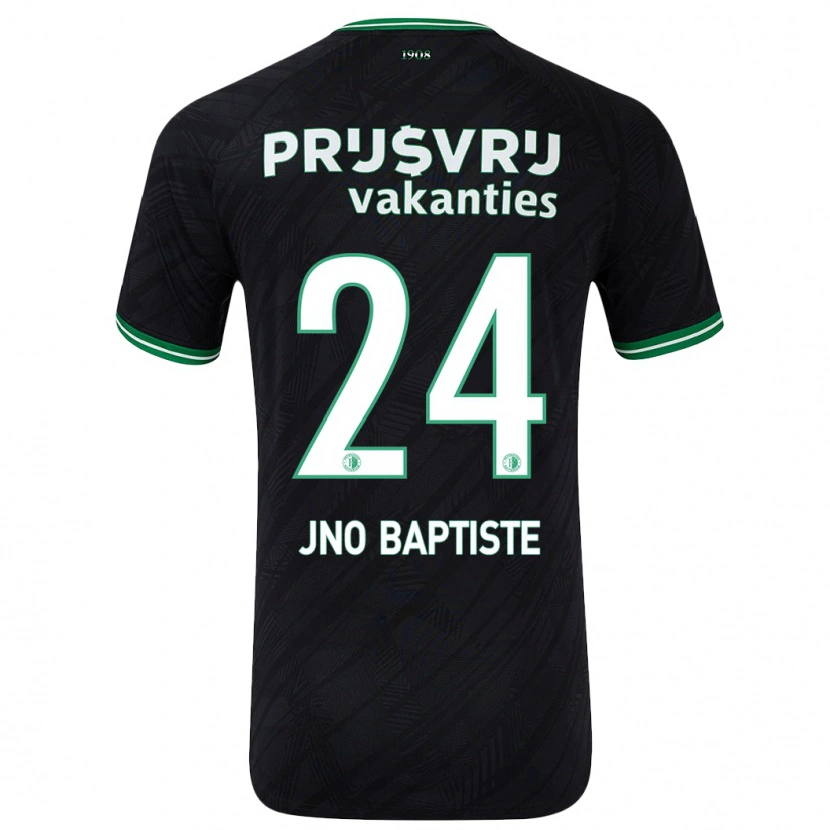 Danxen Niño Camiseta Bridget Jno Baptiste #24 Negro Verde 2ª Equipación 2024/25 La Camisa