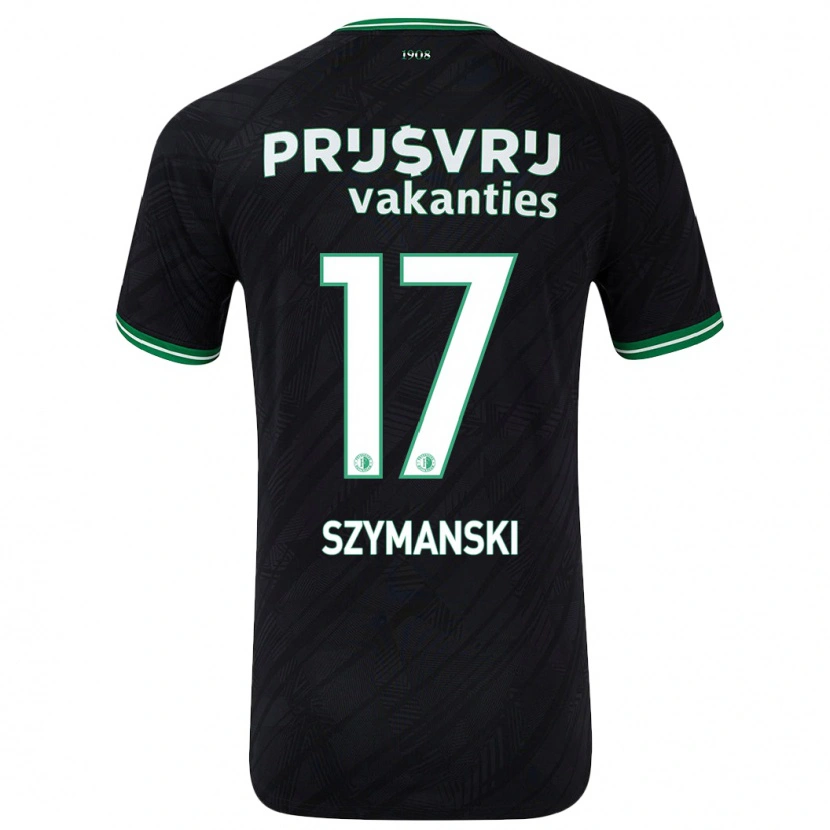 Danxen Niño Camiseta Sebastian Szymanski #17 Negro Verde 2ª Equipación 2024/25 La Camisa