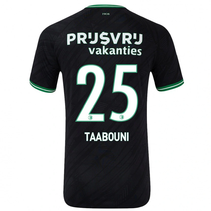 Danxen Niño Camiseta Mohamed Taabouni #25 Negro Verde 2ª Equipación 2024/25 La Camisa