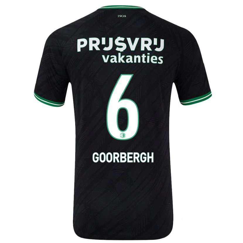 Danxen Niño Camiseta Cheyenne Van Den Goorbergh #6 Negro Verde 2ª Equipación 2024/25 La Camisa