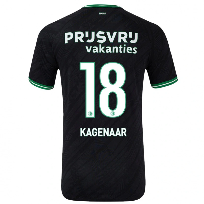 Danxen Niño Camiseta Isa Kagenaar #18 Negro Verde 2ª Equipación 2024/25 La Camisa