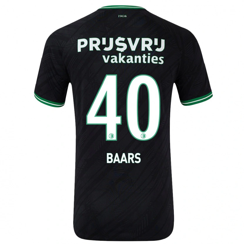 Danxen Niño Camiseta Guus Baars #40 Negro Verde 2ª Equipación 2024/25 La Camisa