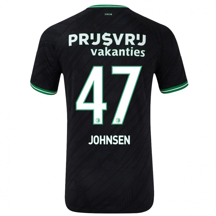 Danxen Niño Camiseta Mikael Torset Johnsen #47 Negro Verde 2ª Equipación 2024/25 La Camisa