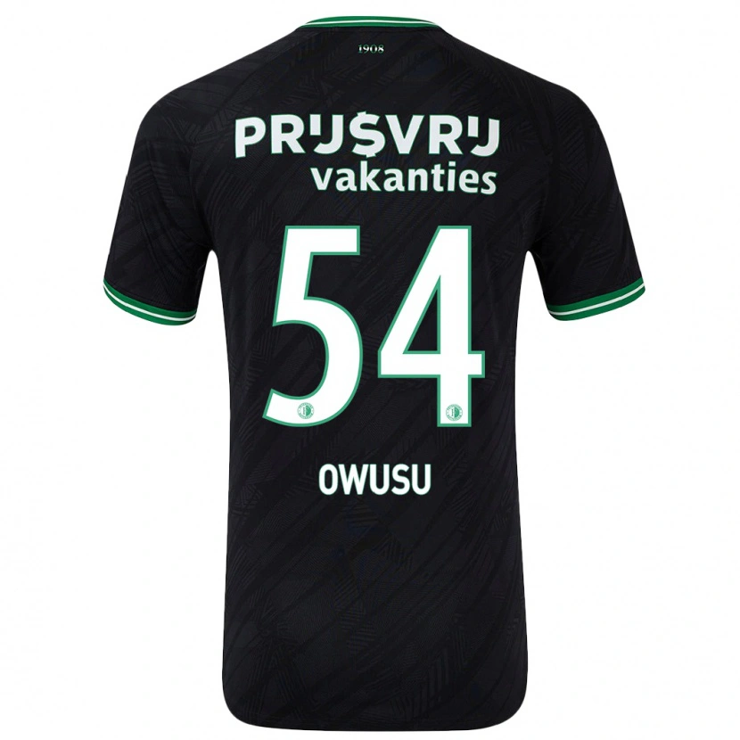 Danxen Niño Camiseta Denzel Owusu #54 Negro Verde 2ª Equipación 2024/25 La Camisa