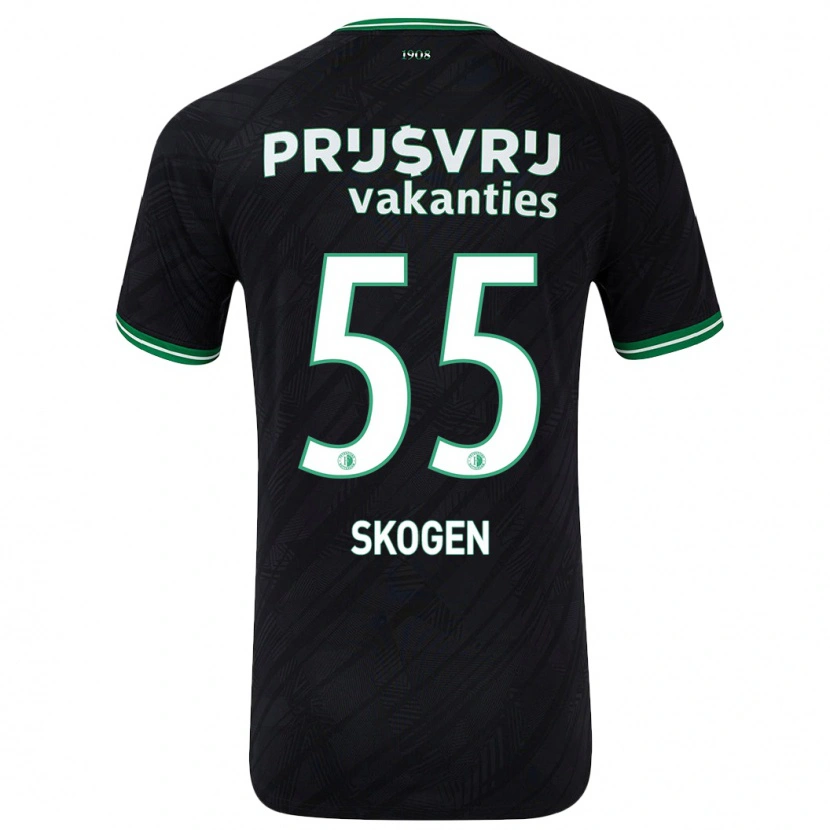 Danxen Niño Camiseta Sondre Skogen #55 Negro Verde 2ª Equipación 2024/25 La Camisa