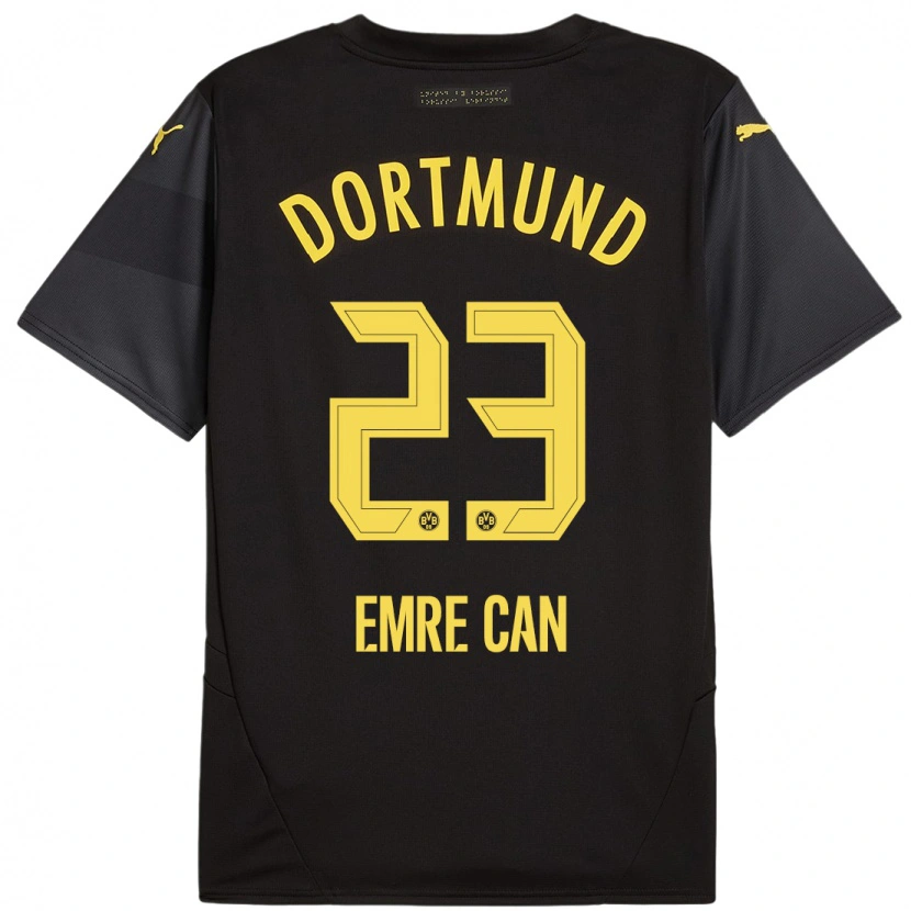 Danxen Niño Camiseta Emre Can #23 Negro Amarillo 2ª Equipación 2024/25 La Camisa